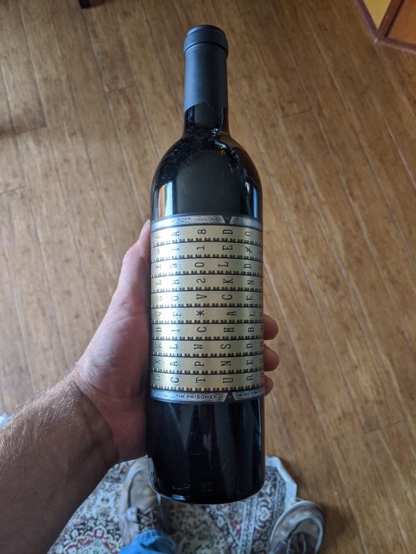 Prison Wine Company Unshackled Blend 2018 Jeff's Wine Ratings